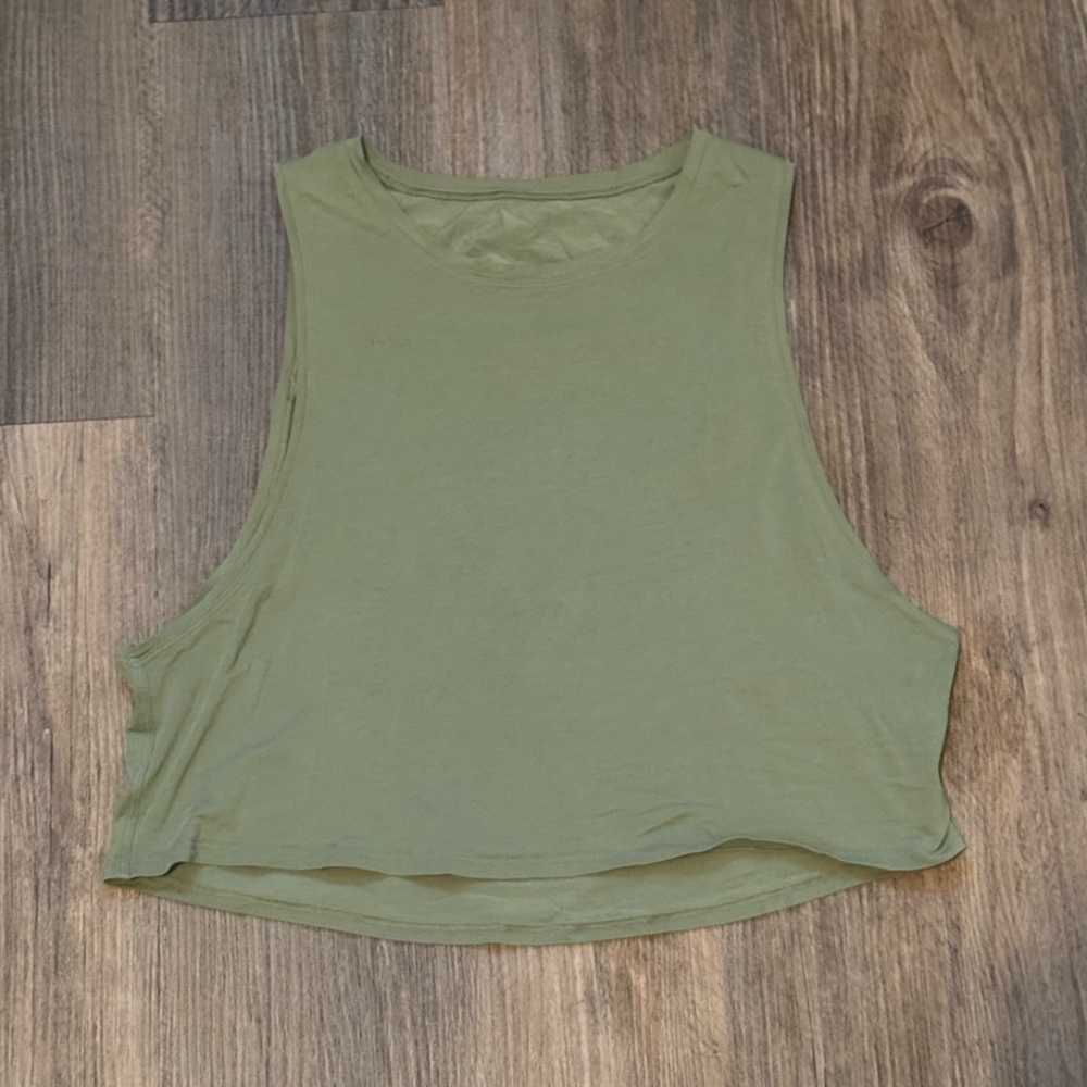 Lululemon Cutout Back Green Tank Top, Size 10